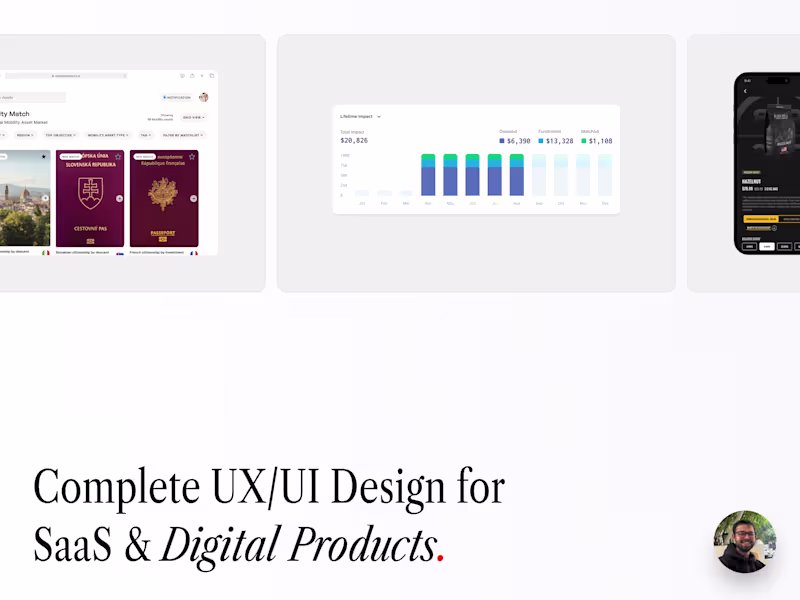 Cover image for Complete UX/UI Design for SaaS & Digital Products.