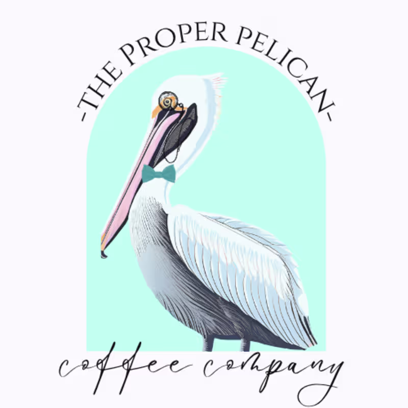 Cover image for Proper Pelican Coffee Shop Logo