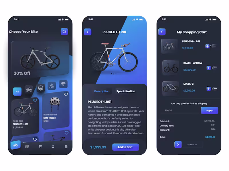 Cover image for Bicycle App Design