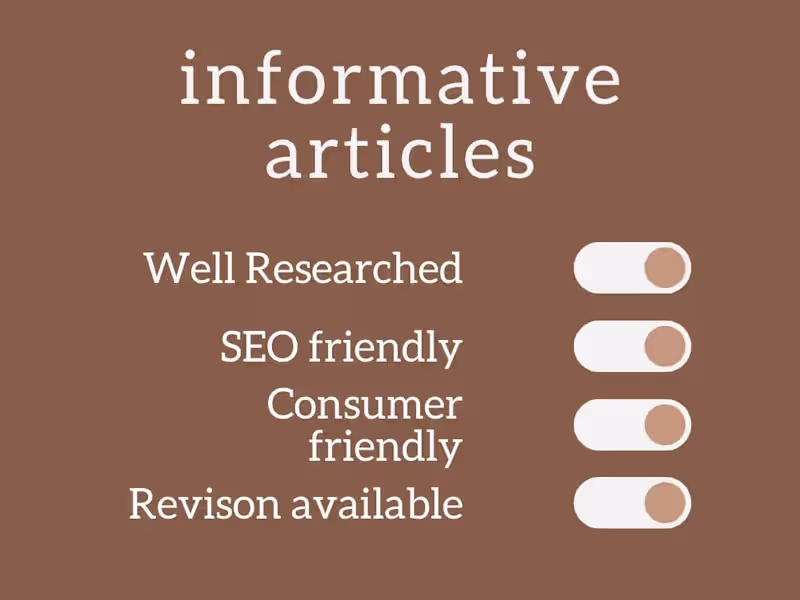 Cover image for I will create a well researched informative article your users.