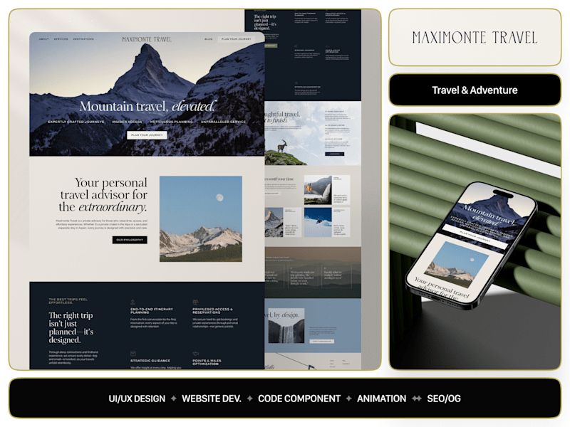 Cover image for Travel Business Website | Web Dev + Custom Component