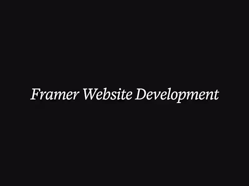 Cover image for Framer Website Development