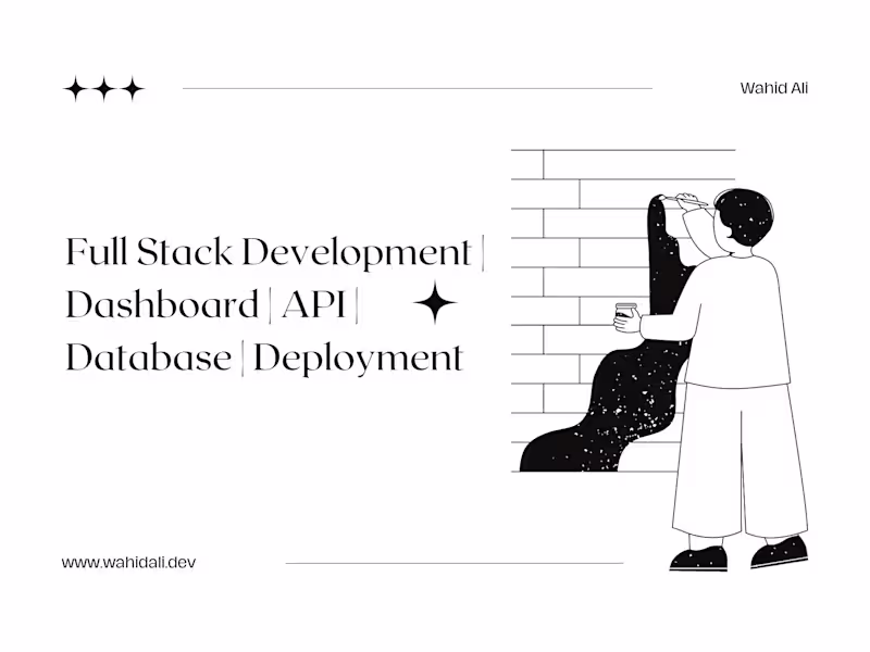 Cover image for Full Stack Development | Dashboard | API | Database | Deployment