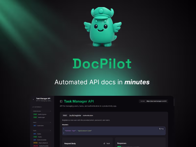 Cover image for DocPilot - Interactive API docs in minutes