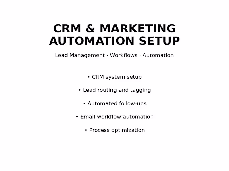 Cover image for CRM & Marketing Automation Setup