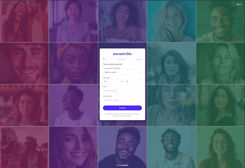 Cover image for #Meant2be AI-powered dating platform. The platform uses AI-d...