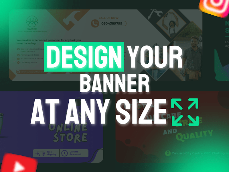 Cover image for Modern custom size banner for any social media