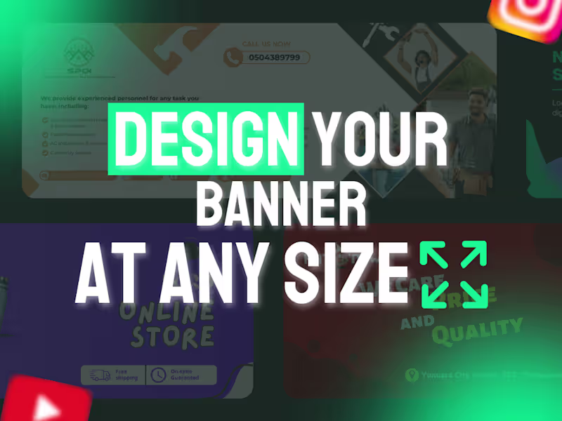 Cover image for Modern custom size banner for any social media
