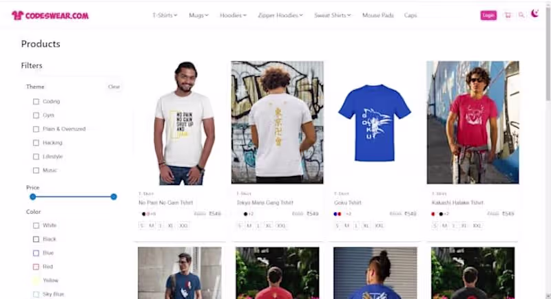 Cover image for E-commerce Website - Codeswear