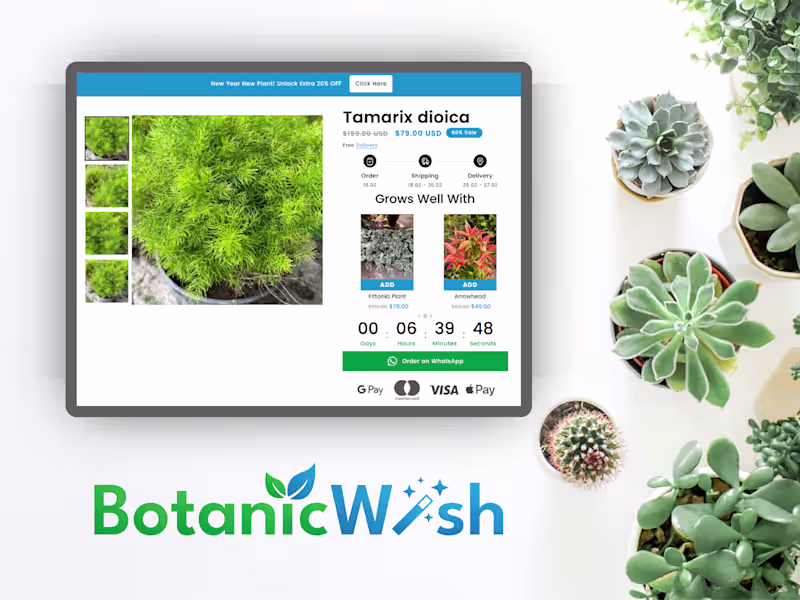 Cover image for Product Page Design for "Botanic Wish"