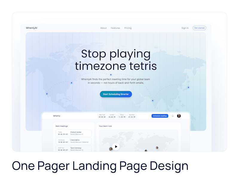 Cover image for One Pager Landing Page Design