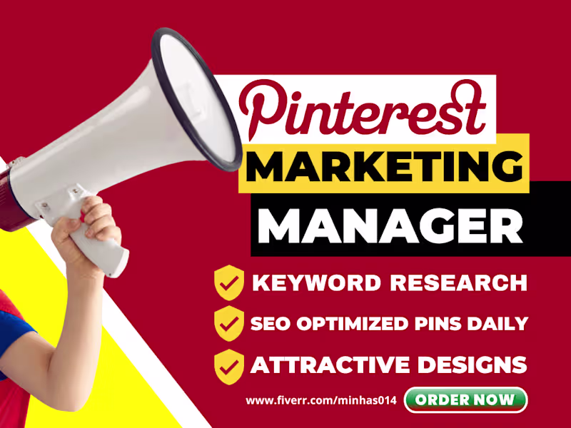 Cover image for  I will do Pinterest marketing manager as virtual assistant