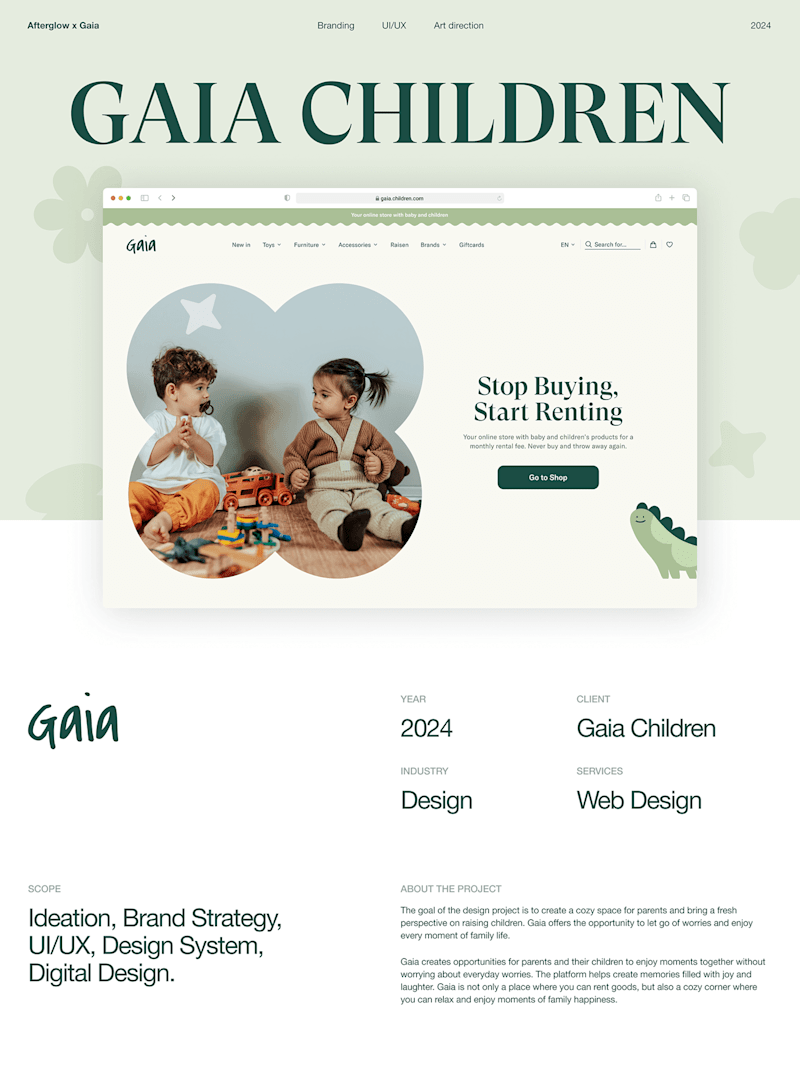 Cover image for UI/UX Design for GAIA: Brand Identity & Website design
