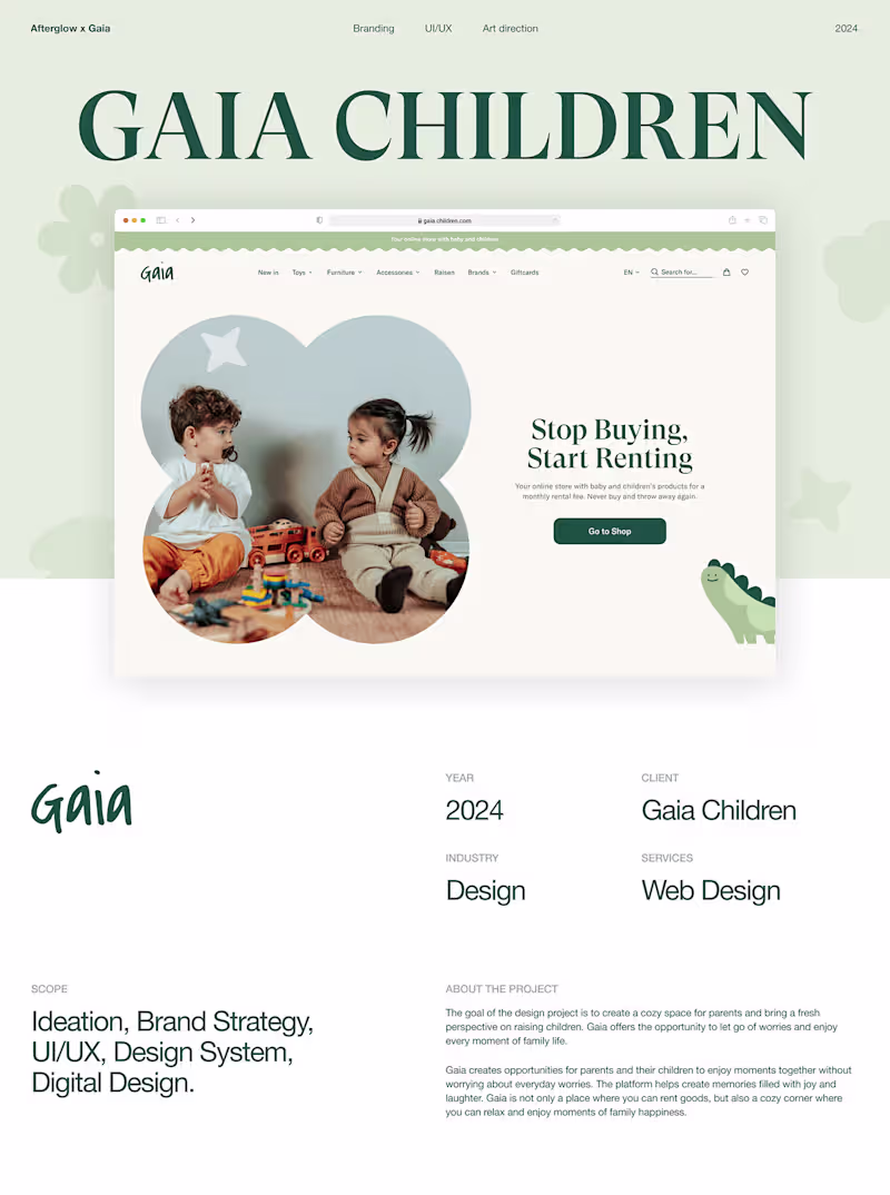 Cover image for UI/UX Design for GAIA: Brand Identity & Website design
