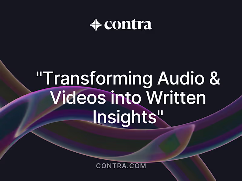 Cover image for "Transforming Audio & Videos into Written Insights"