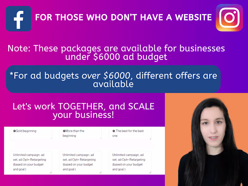 Cover image for Leads/Sales with FB & Instagram ads for who don't have a website