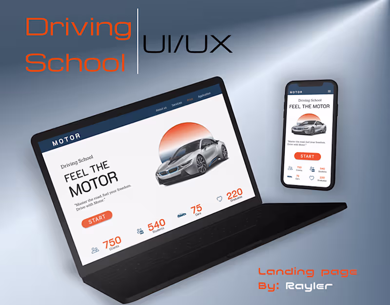 Cover image for UI/UX Design | Landing Page | Driving School :: Behance