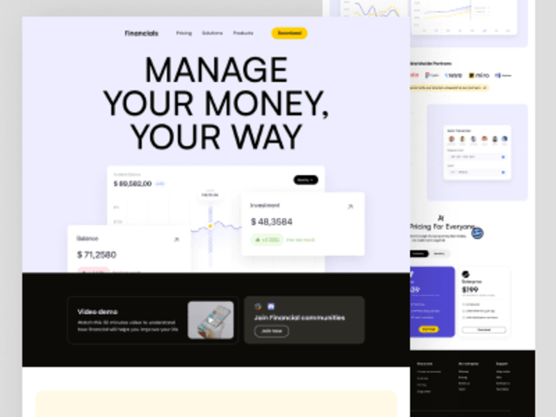 Cover image for Financials website development in Framer