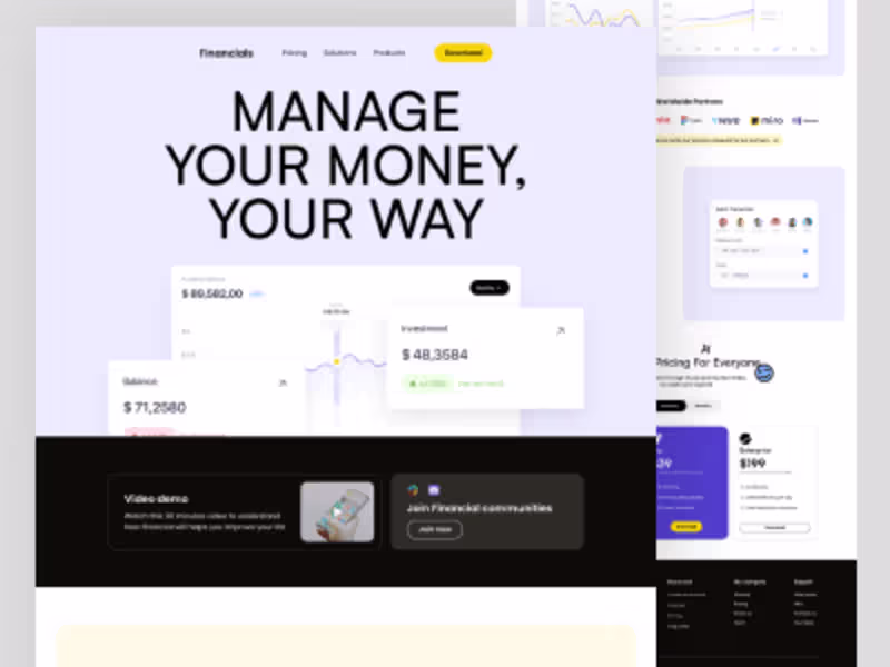 Cover image for Financials website development in Framer