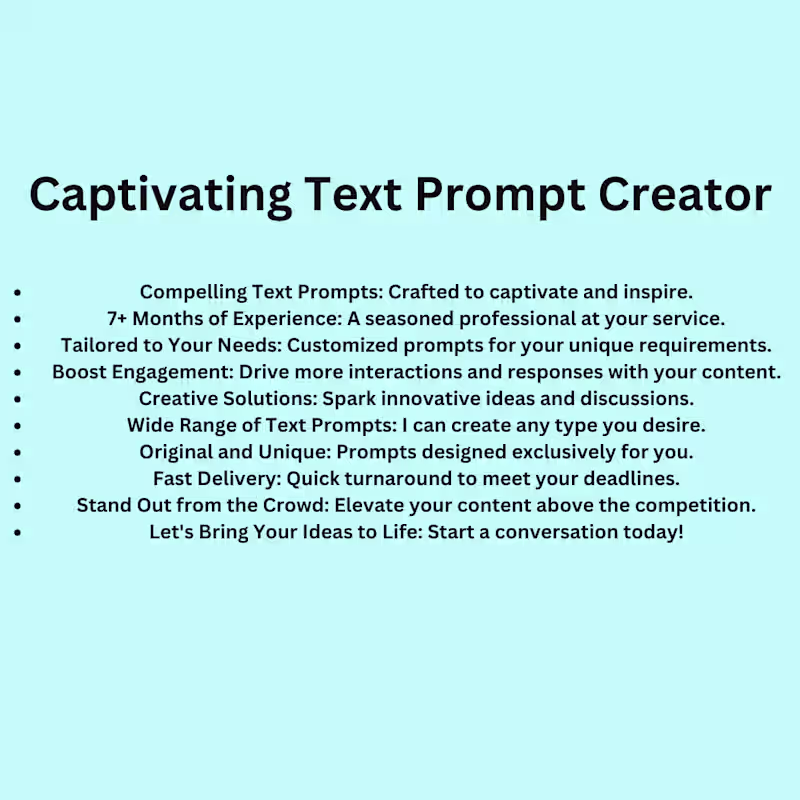 Cover image for I will create impressive text prompts using chatgpt