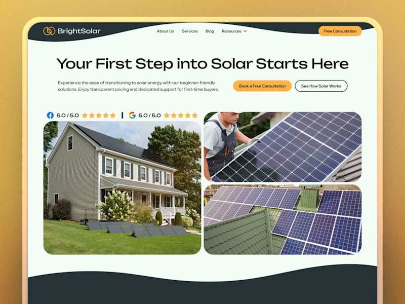 Cover image for Bright Solar 🌞 Website Design | Solar for Families