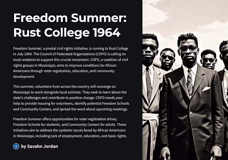 Cover image for Freedom Summer 1964 Presentation