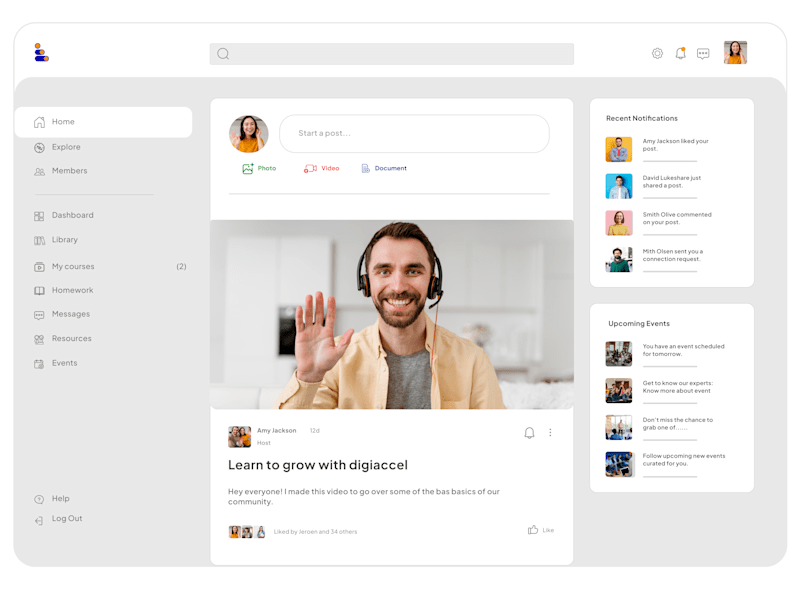 Cover image for Digiaccel Learning Community Platform for Upskilling