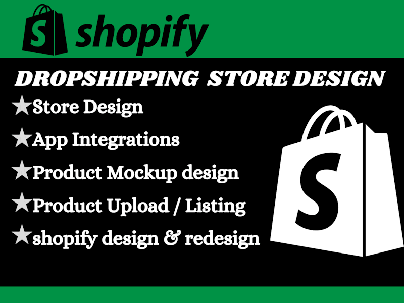 Cover image for i will build Shopify website design shopify dropshipping store