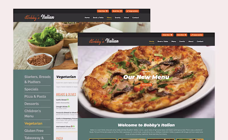 Cover image for Restaurant Website & Print design