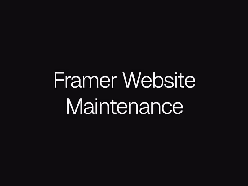 Cover image for Framer Website Maintenance & Support