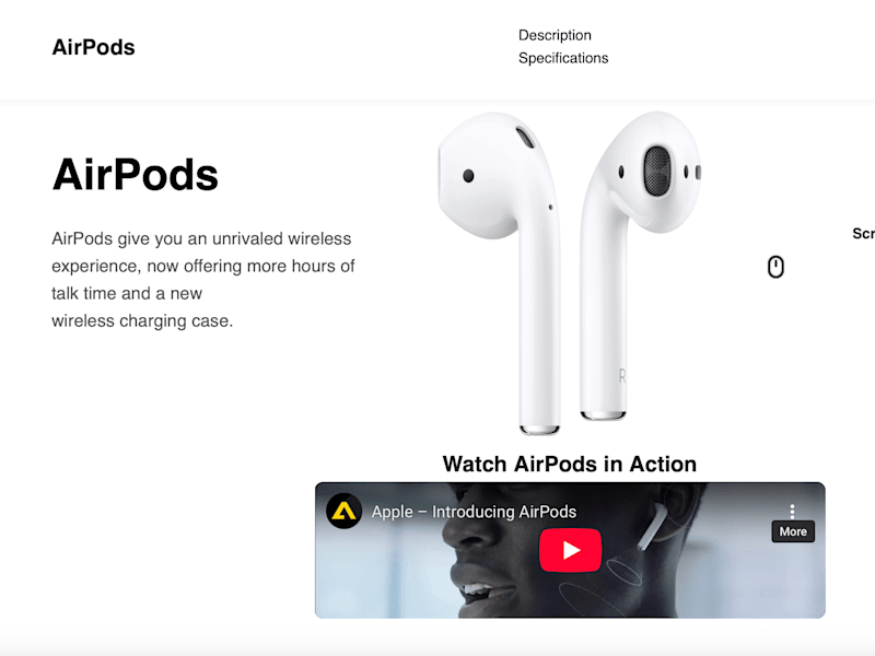 Cover image for AirPods Landing Page