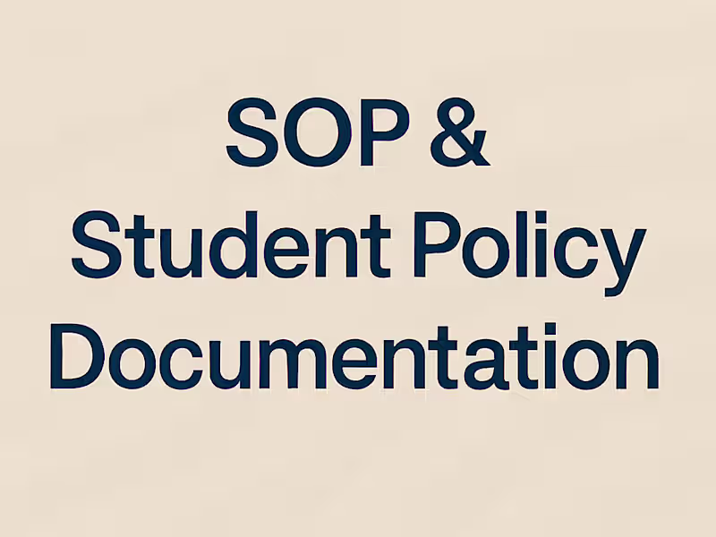 Cover image for SOP & Student Policy Documentation