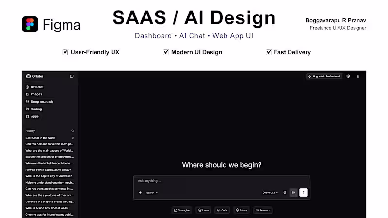 Cover image for I will design a modern AI web app 