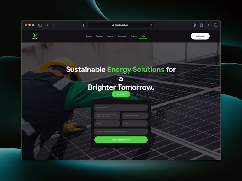 Cover image for Renergy – Renewable Energy Solutions Website