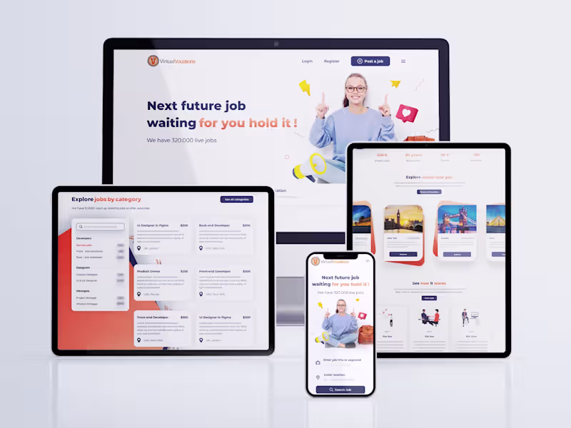 Cover image for Virtual Vocations - UI/UX Design