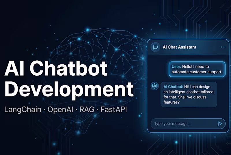 Cover image for AI Chatbot Development with LangChain & OpenAI