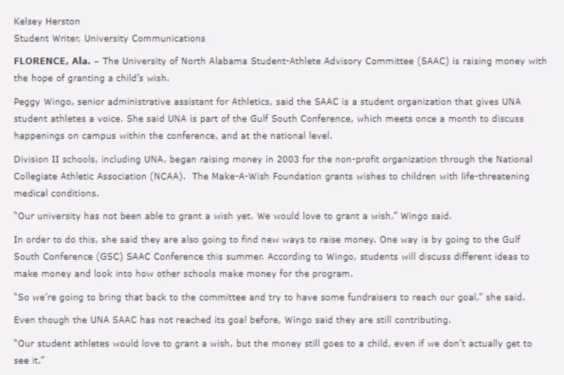 Cover image for University of North Alabama Press Releases