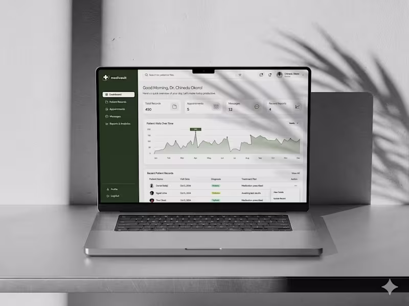 Cover image for Healthcare Records Management Dashboard UX Design