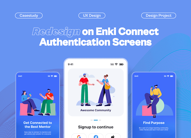 Cover image for CASESTUDY on Redesign of Enki-Connect Authentication on Behance