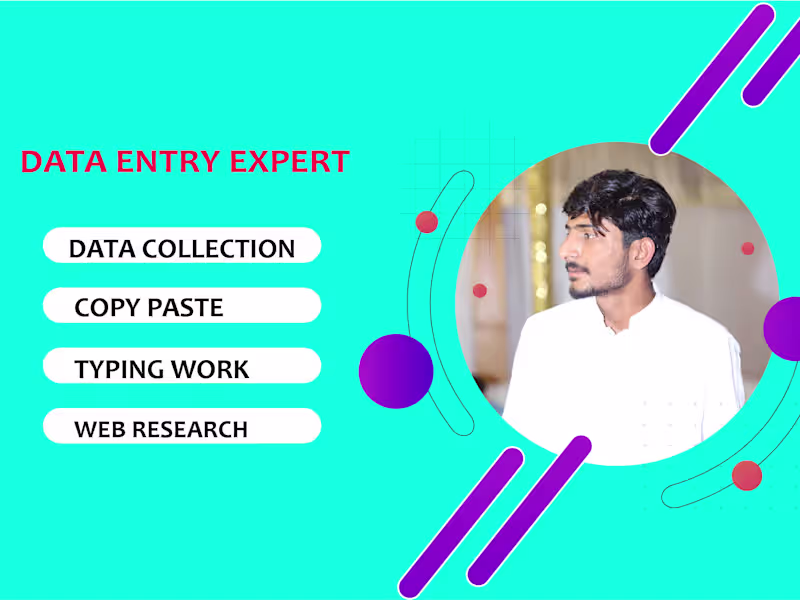 Cover image for I will do data entry, web Research and typing work 