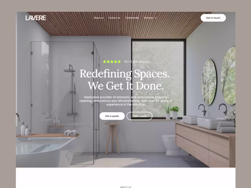 Cover image for Lavere landing page