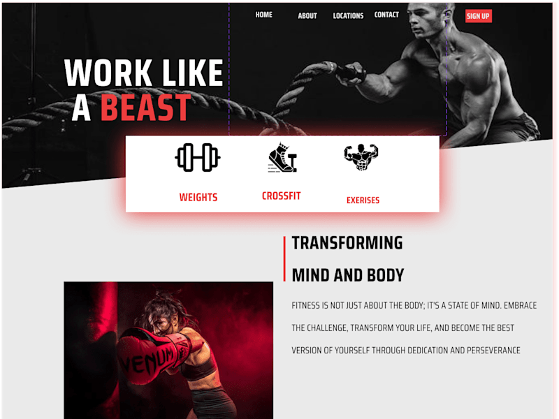 Cover image for Fitness Website Landing Page