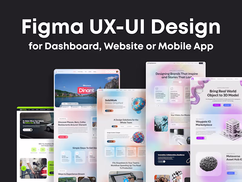 Cover image for Figma UX-UI Design for Dashboard, Website or Mobile App