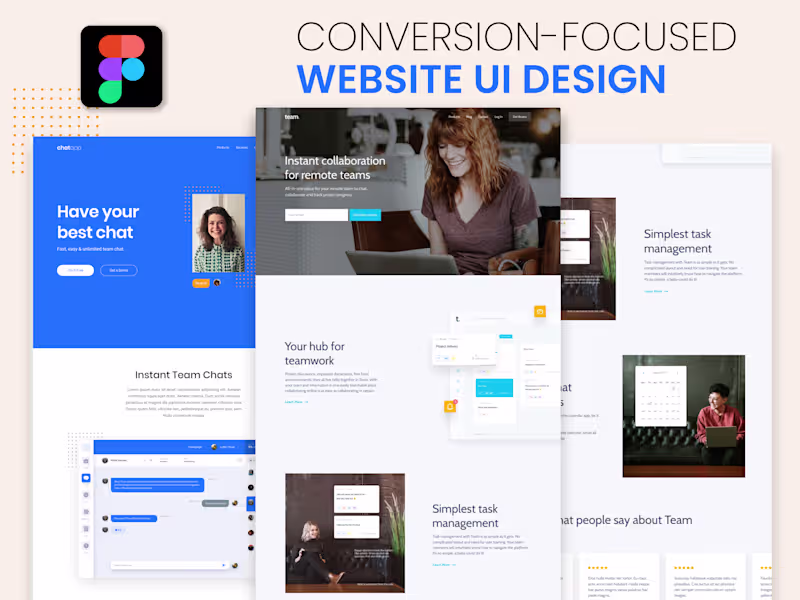Cover image for Web UI Design - Figma Website Design (5 pages)