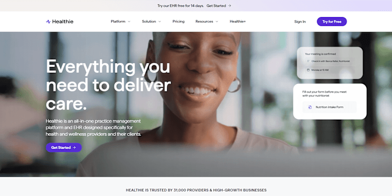 Cover image for Healthie | HIPAA EHR Software | Webflow