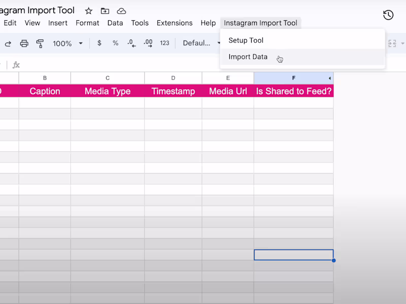 Cover image for Instagram Post Data Import Tool for Google Sheets Automation