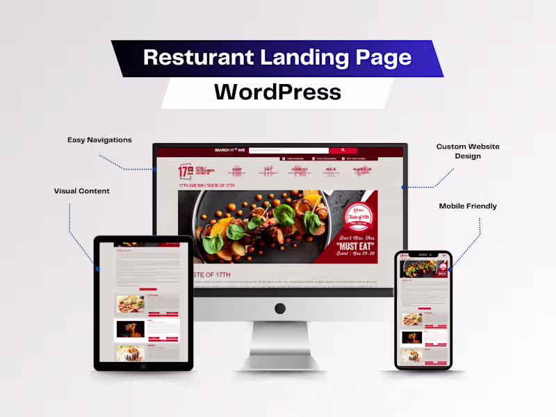 Cover image for Restaurant Responsive Landing Page Elementor