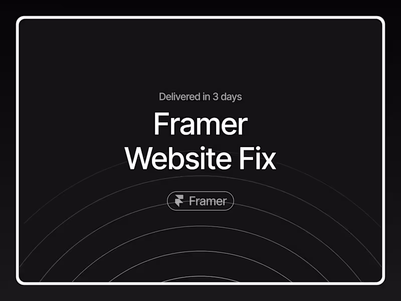 Cover image for Framer Website Fix