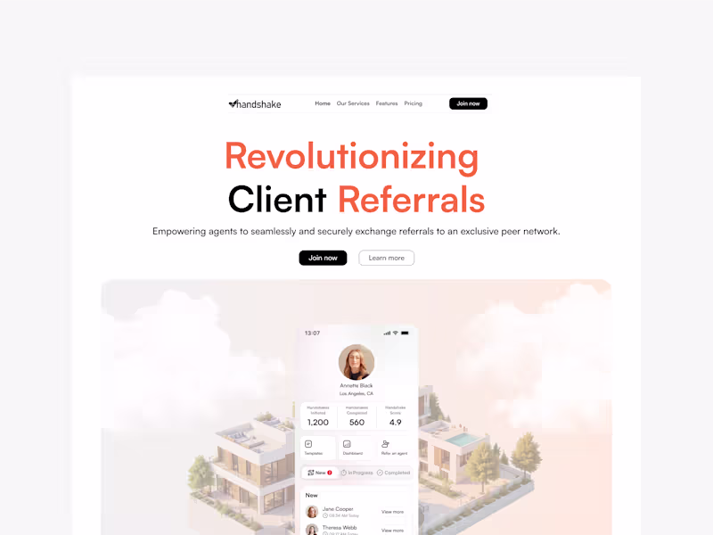 Cover image for Handshake – AI-Powered App for Smarter Client Referrals