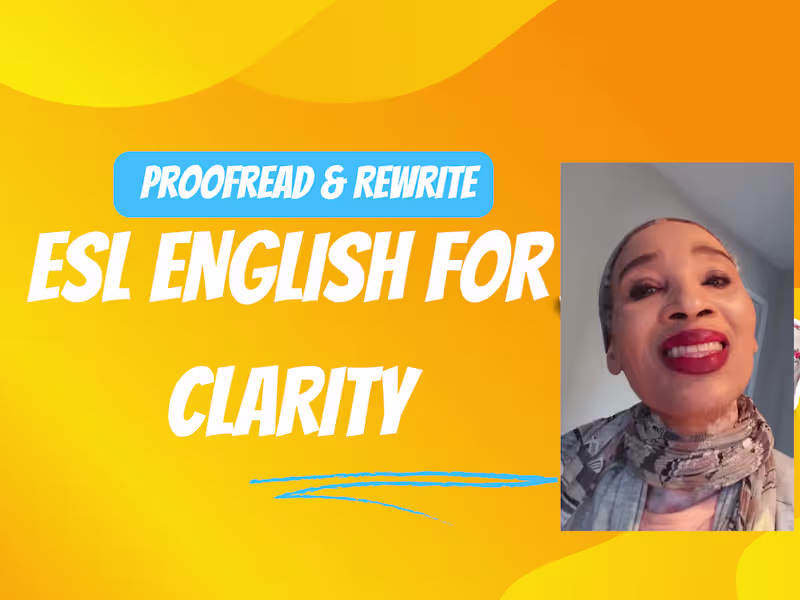 Cover image for Proofreading & Rewriting for Spanish/Portuguese speakers